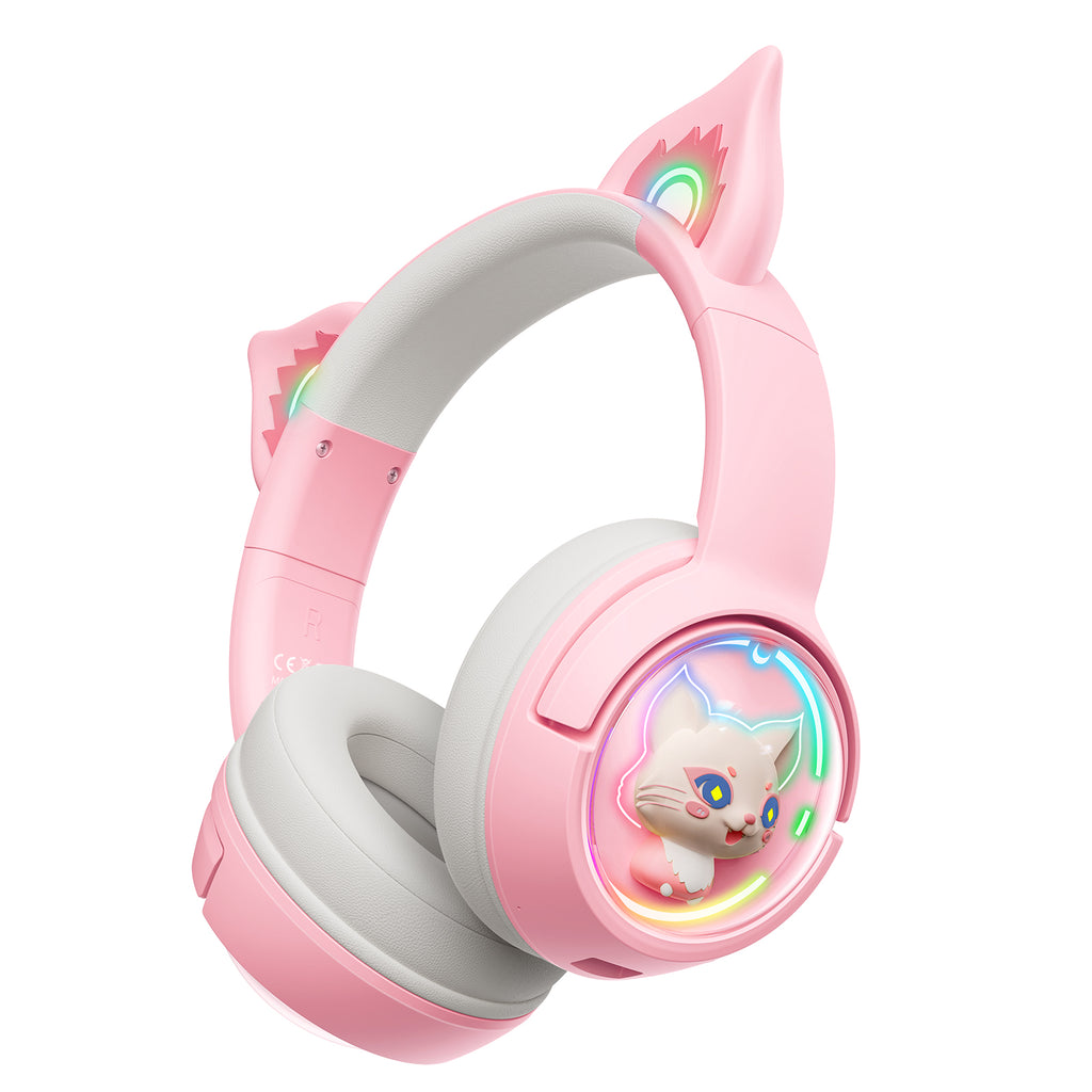 ONIKUMA B5 RGB Pink Cat Ear Bluetooth Wireless Gaming Headset