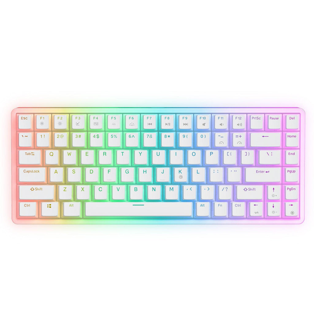 New ONIKUMA G30 Keyboard, White Wired Mechanical Keyboard, 84 Key USB Interface RGB Backlit Game Keyboard