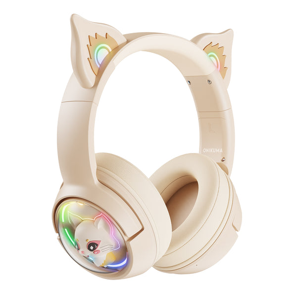 ONIKUMA B5 RGB Cat Ear Bluetooth Wireless Gaming Headset, HD Mic Game ...