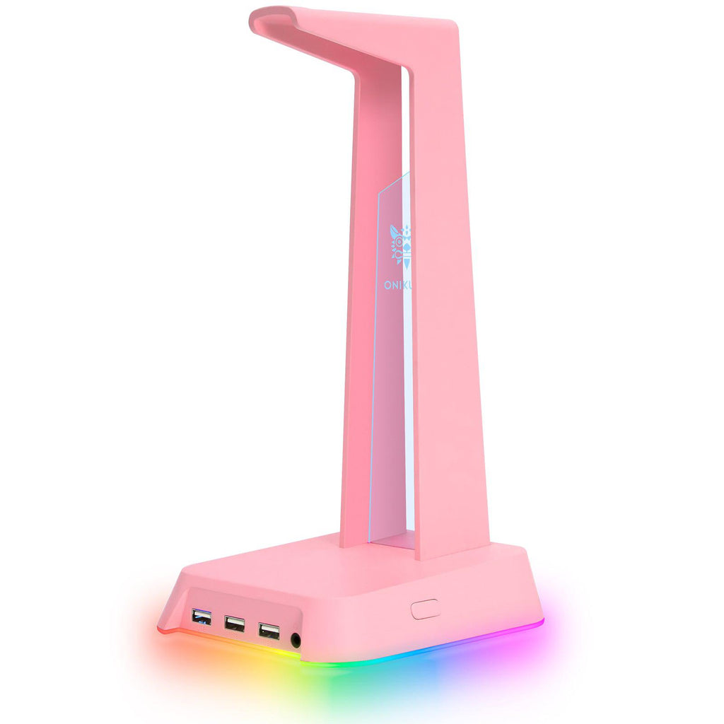 ONIKUMA ST2 RGB Gaming Headphone Stand with 3 USB and 3.5mm AUX Ports