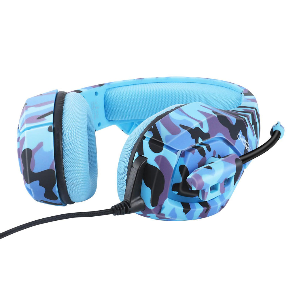 Onikuma Gaming Headphone Headset For K5 Pro LED Light Noise Cancellation  Blue