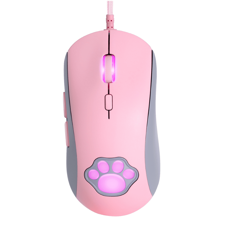 Onikuma CW918 Cat Paw Wired Mouse Adjustable 1200-7200DPI RGB Backlit Optical Gaming Mice for PC Laptop