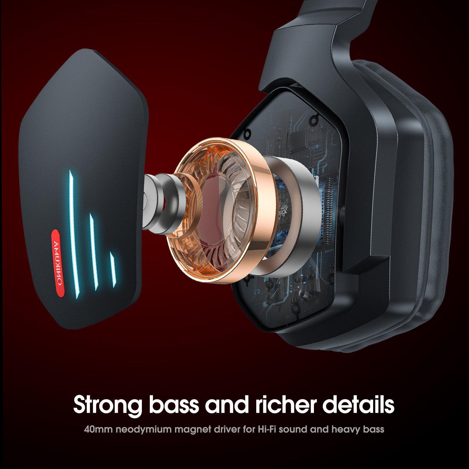 Strong bass and richer details | ONIKUMA B60 Wireless Bluetooth Gaming Headset