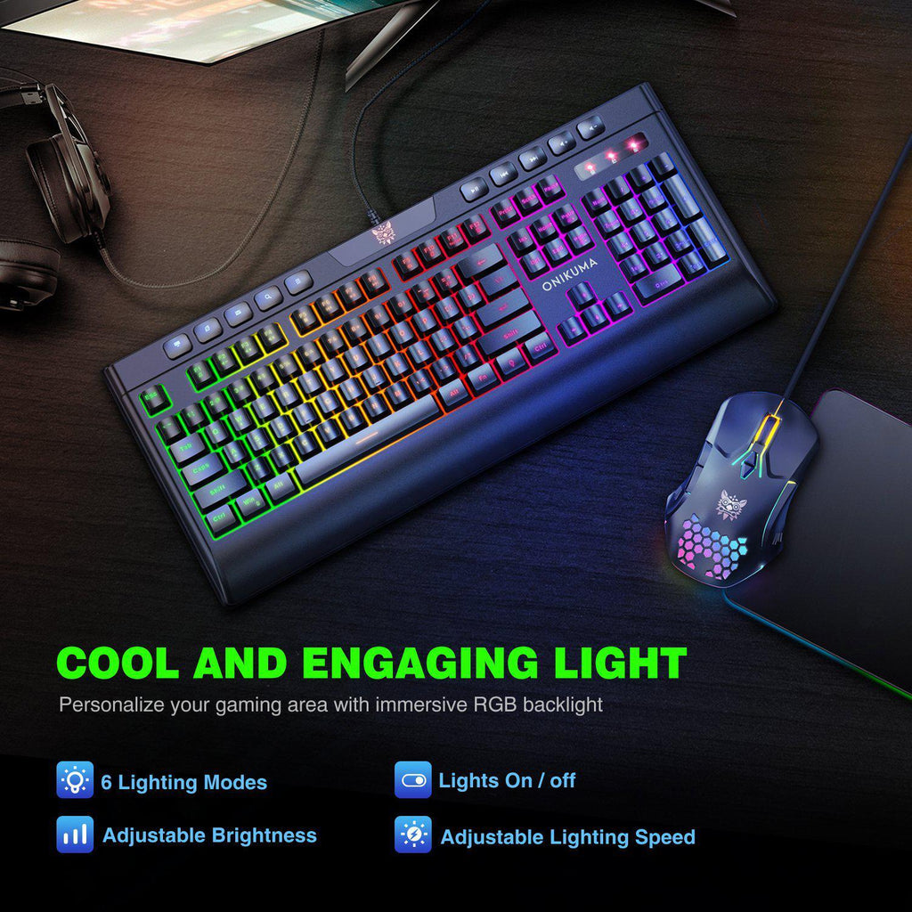 ONIKUMA G21 104 Keycaps Gaming Keyboard & CW902 Gaming Ergonomic Mouse –  Onikuma Gaming