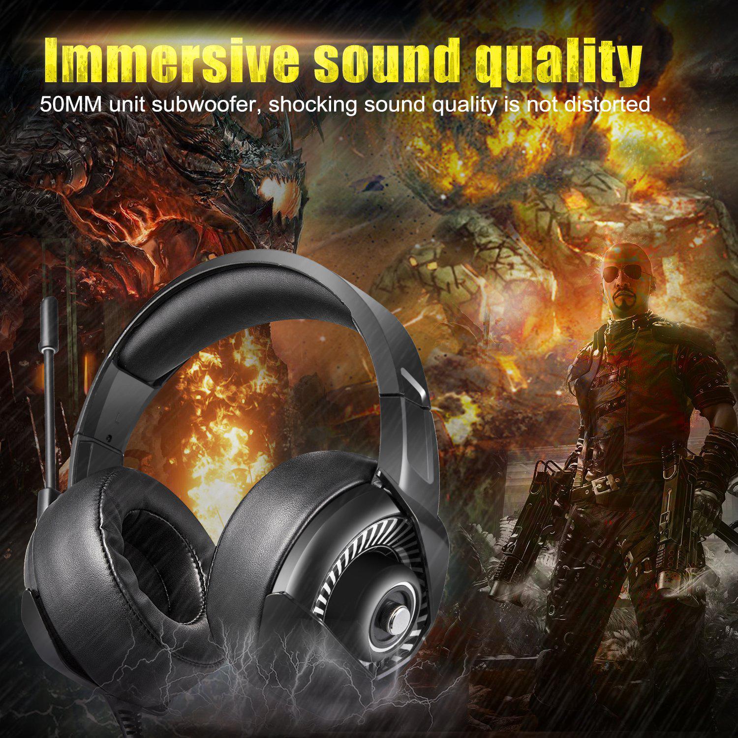 ONIKUMA K6 Gaming Headset casque PC Gamer Bass Stereo wired Headphones With Microphone for PS4 New Xbox One Computer Laptop