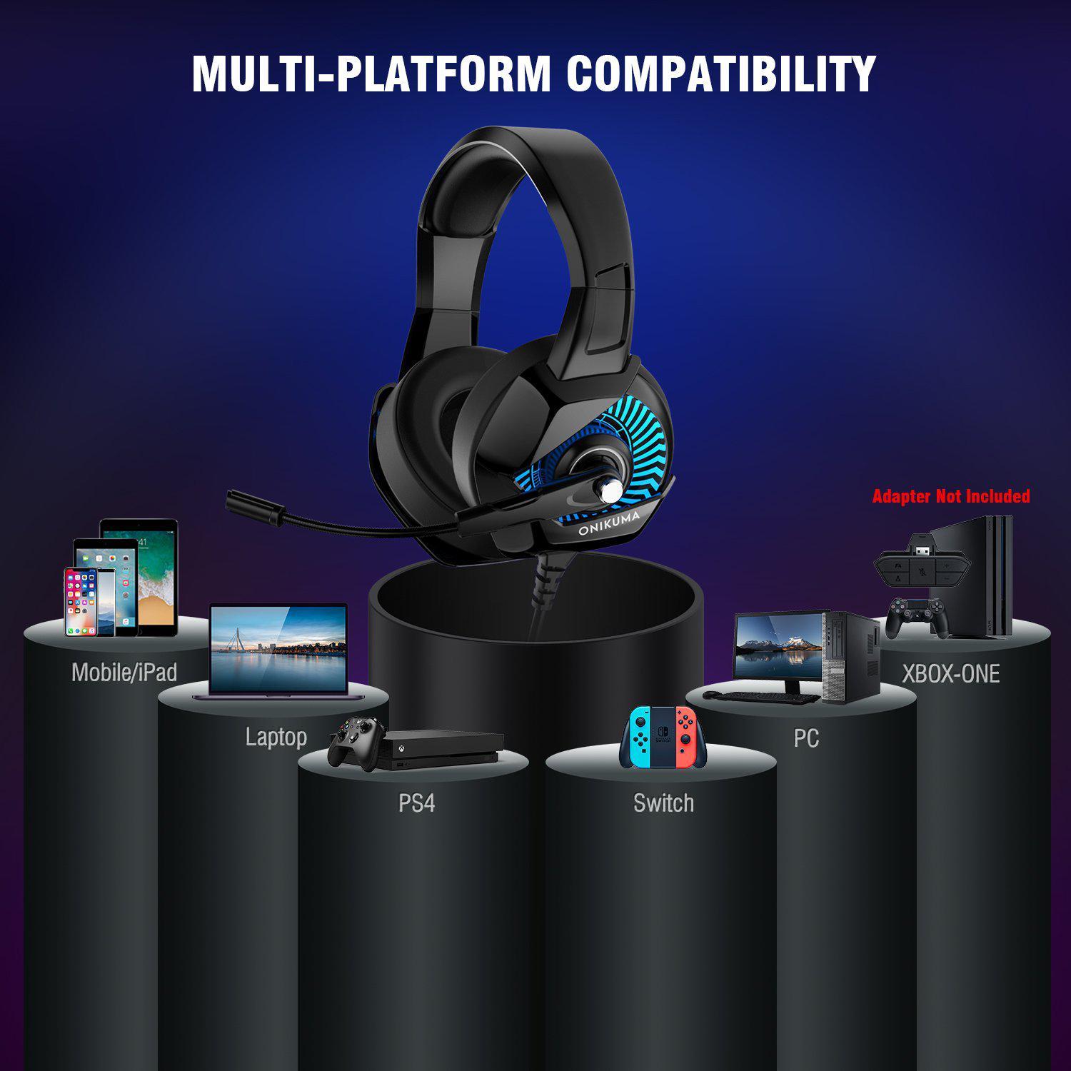ONIKUMA K6 Gaming Headset casque PC Gamer Bass Stereo wired Headphones With Microphone for PS4 New Xbox One Computer Laptop