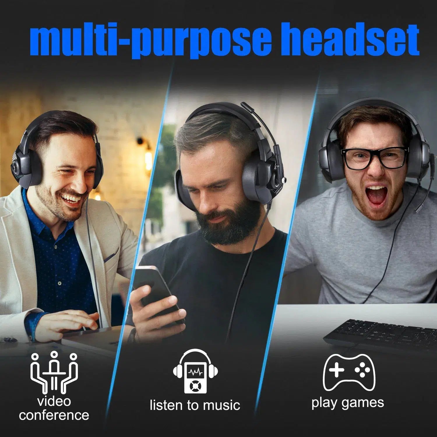 Mulit-purpose headset | ONIKUMA K6 wired Gaming Headphones