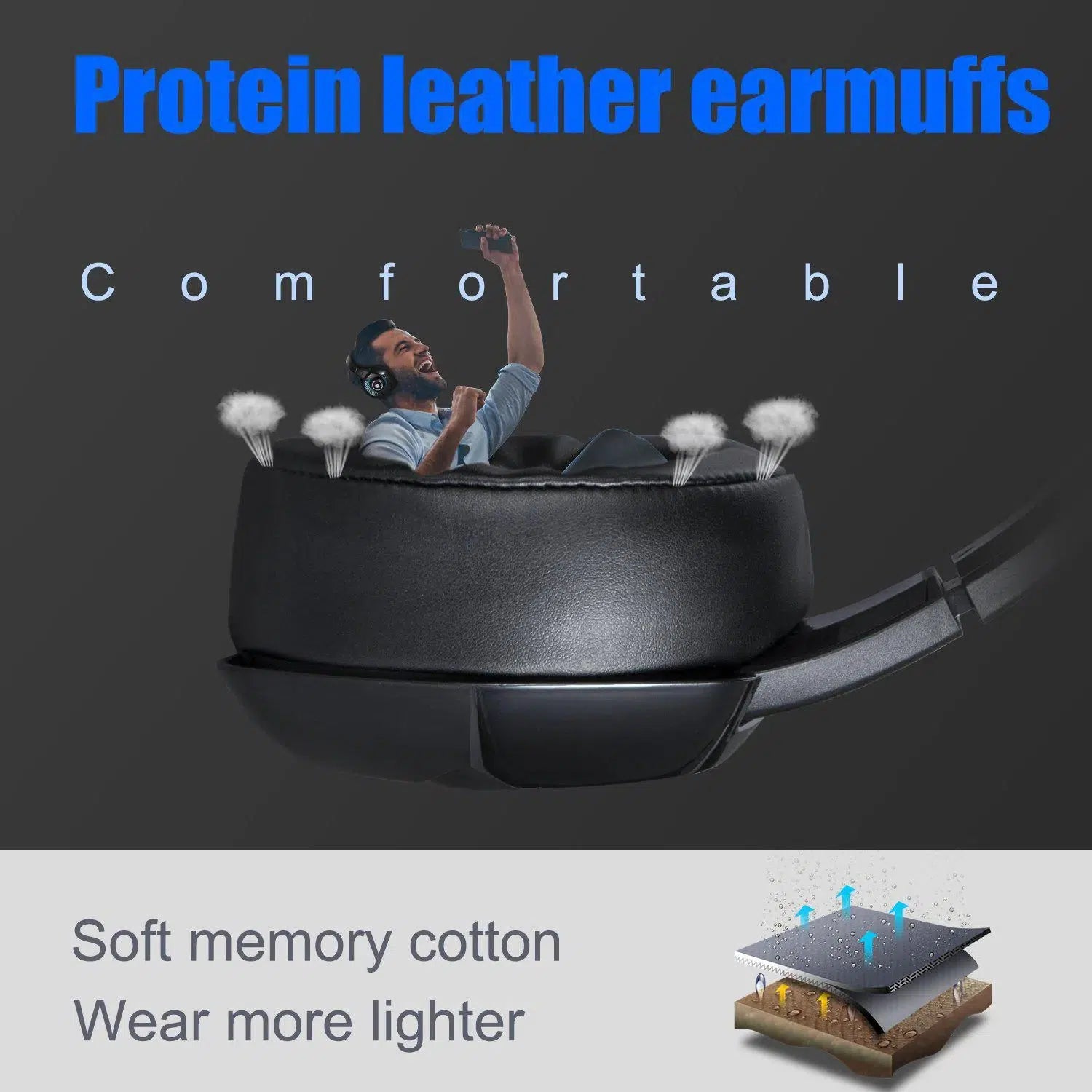 Protein leather earmuffs | ONIKUMA K6 wired Gaming Headphones