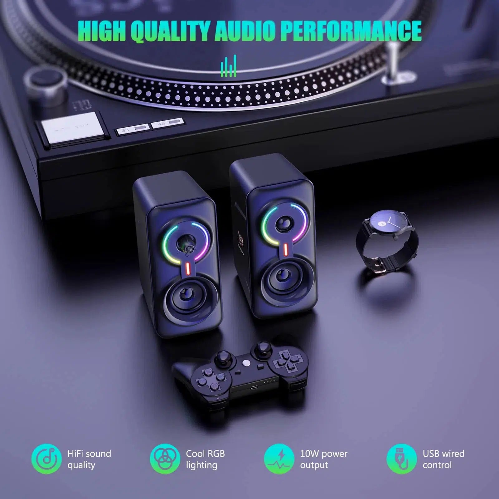HIGH QUALITY AUDIO PERFORMANCE | ONIKUMA L6 Multimedia Gaming Speaker with BT5.0 and AUX Mode